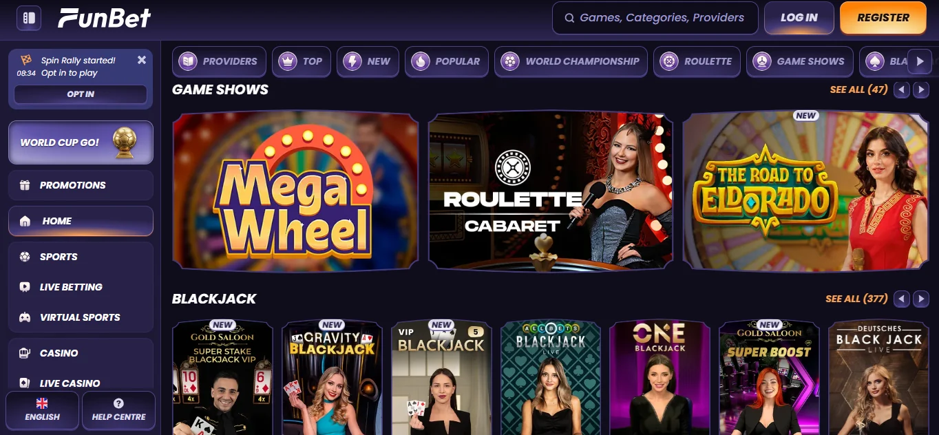 Funbet Casino Screen