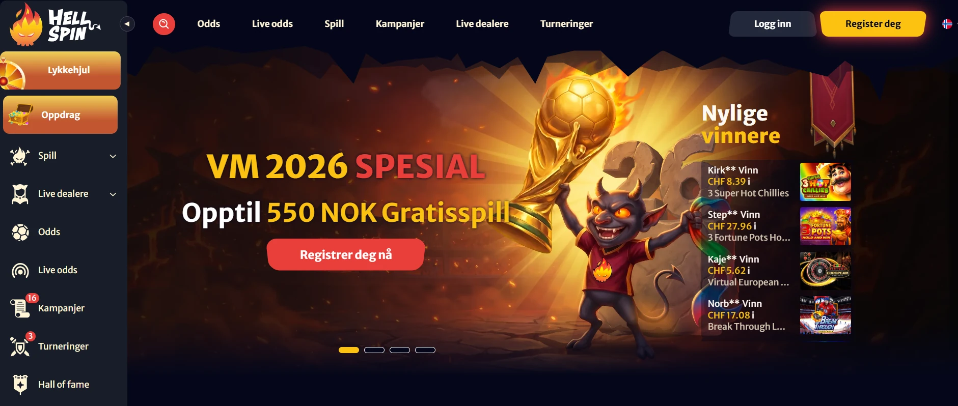 HellSpin Casino Screen