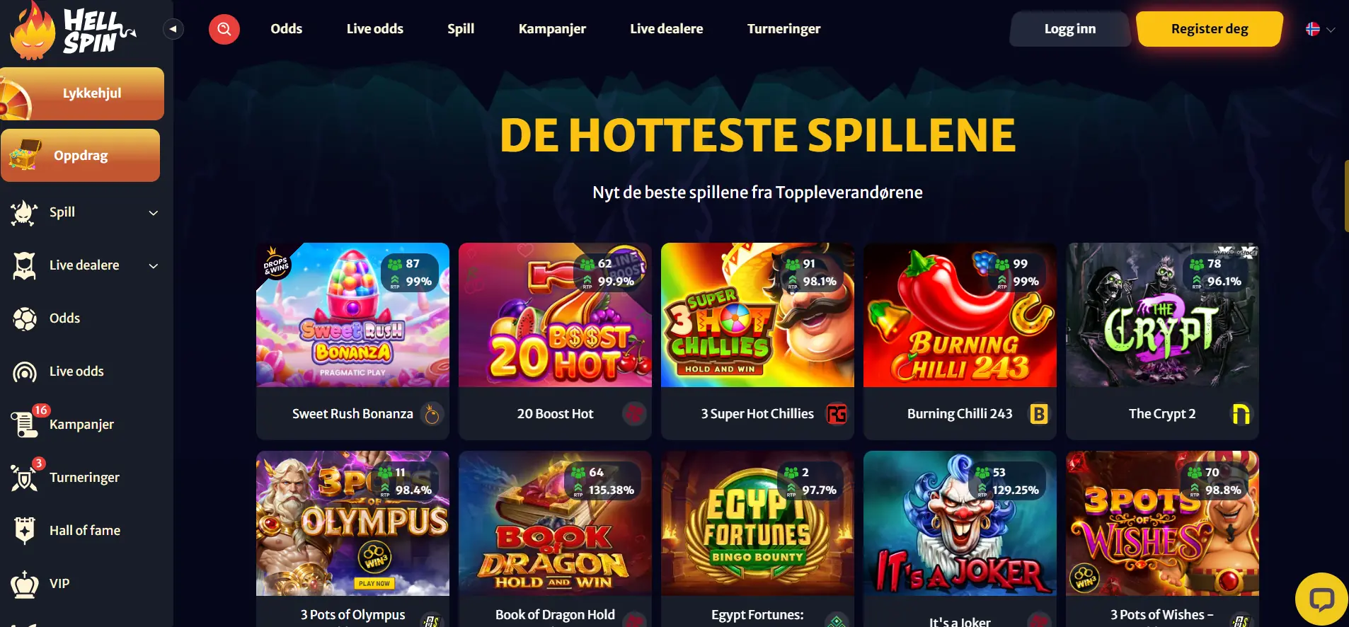 HellSpin Casino Screen
