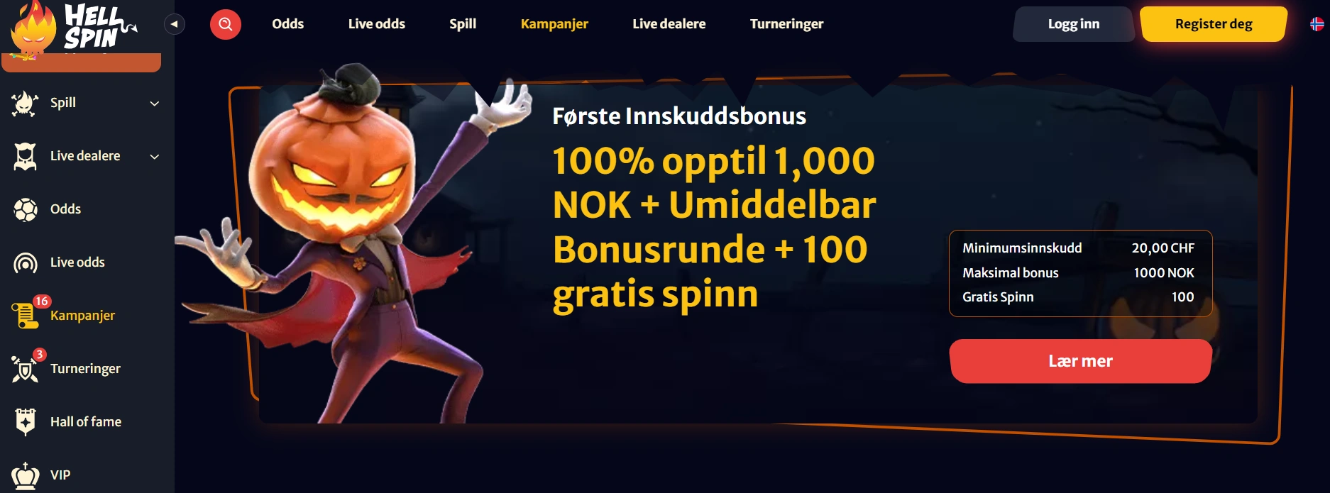 HellSpin Casino Screen
