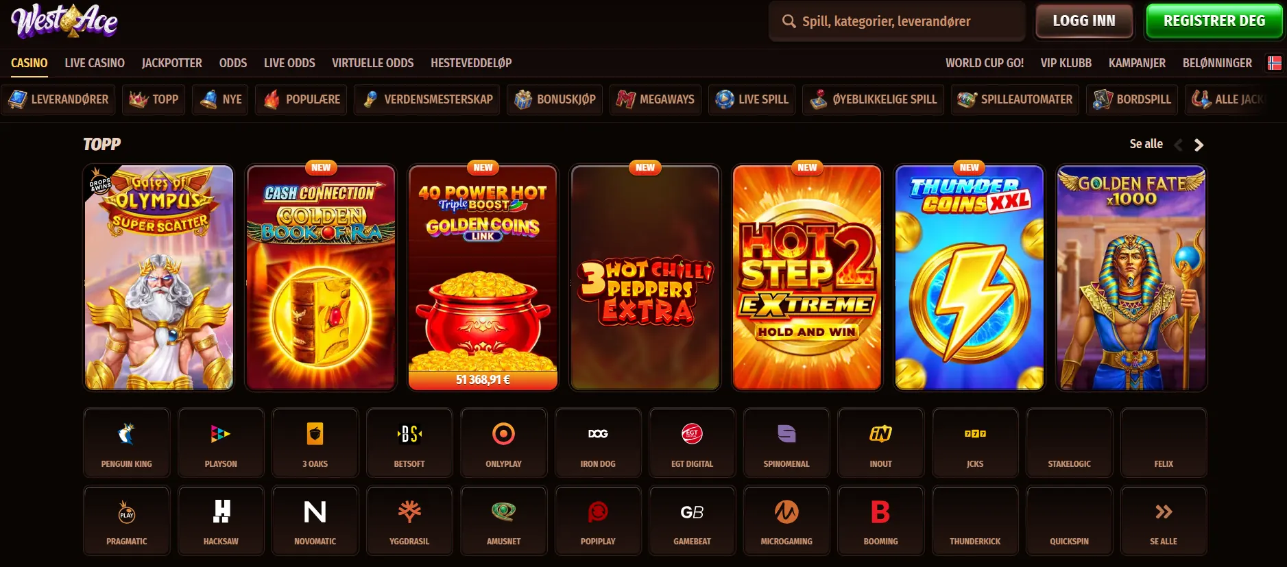 Westace Casino Screen
