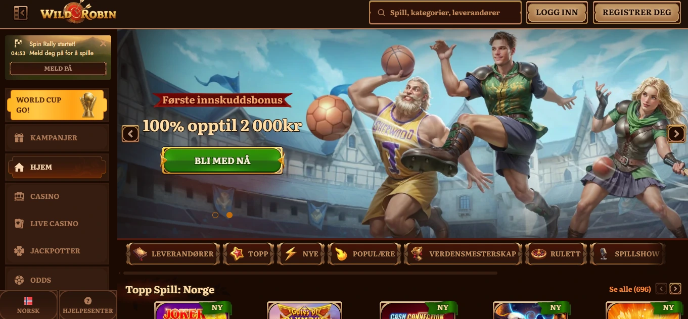 WildRobin Casino Screen